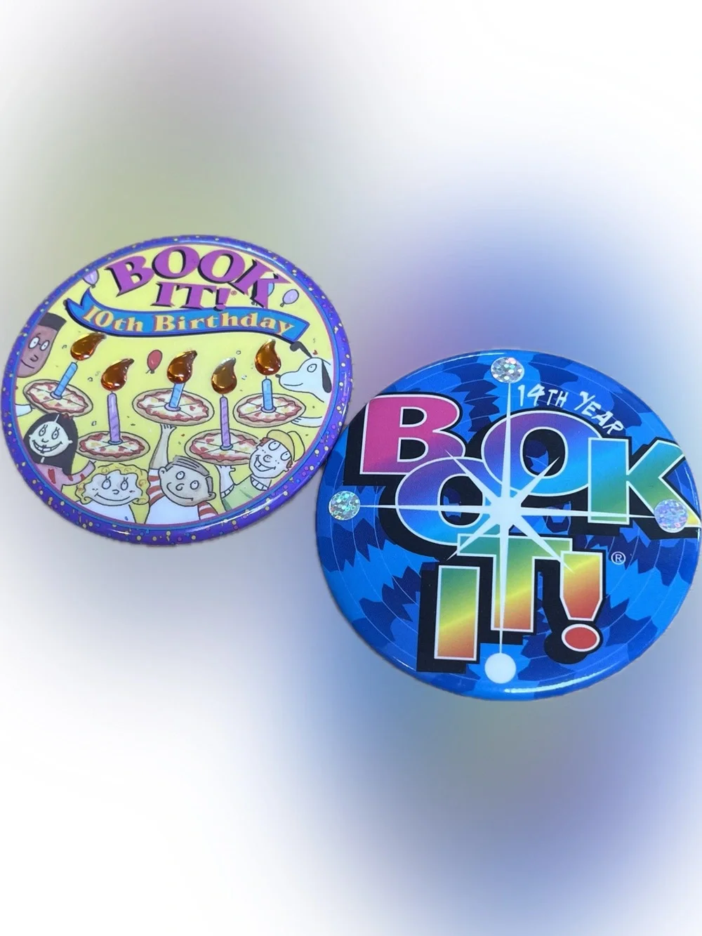 Book It Pins 10th Birthday & 14th Year Vintage 90s